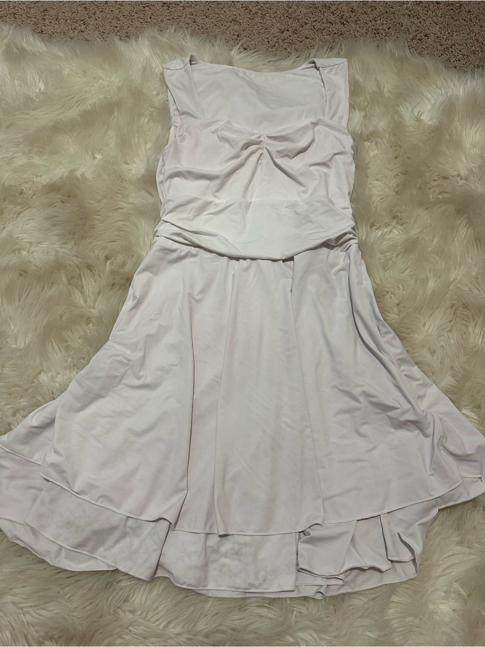 Women's White Sleeveless A-Line Dress